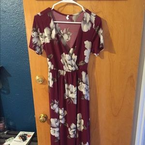 Pink Blush Burgundy Hi-Low Midi Dress in large